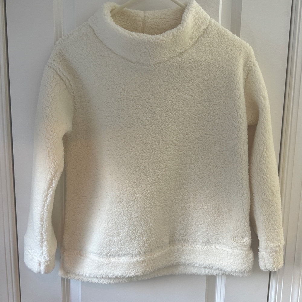 NWOT Vineyard Vines Off White Mock Neck Fleece Pullover
